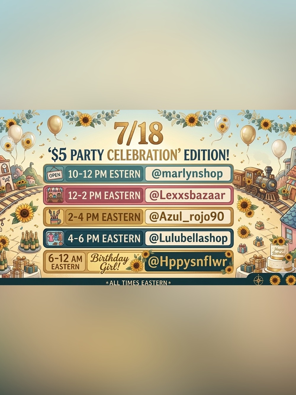 JULY 18TH PARTY CELEBRATION EDITION TRAIN